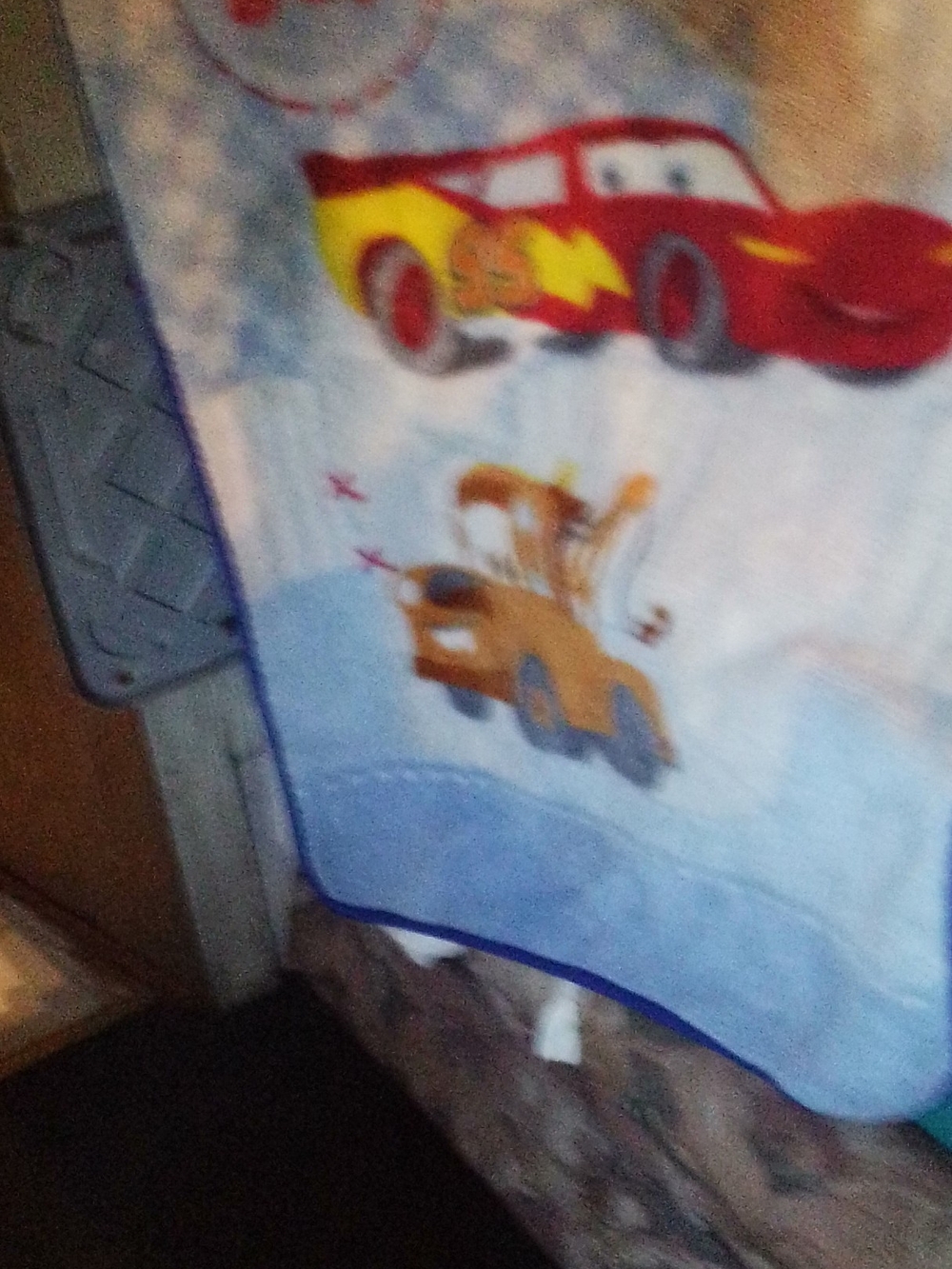 Disney Blue Lightning McQueen and Tow Mater Kids Pajama Blanket